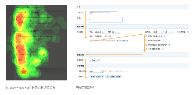 清晰的表单布局，主次分明，用户浏览一眼明确